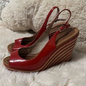 Kate Spade red wedge heels